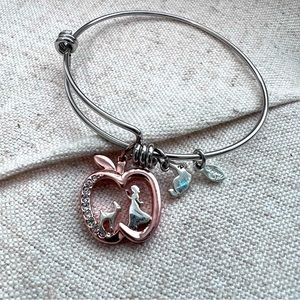 Disney Poison Apple Snow White silvertone  rose gold tone bracelet bangle